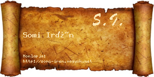 Somi Irén névjegykártya